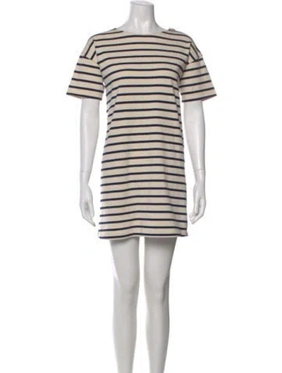 Pre-owned Sézane Striped Mini Dress In Neutral