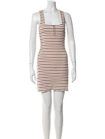 Pre-owned Sézane Striped Mini Dress In Neutral