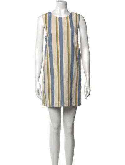 Pre-owned Sézane Striped Mini Dress In Neutrals