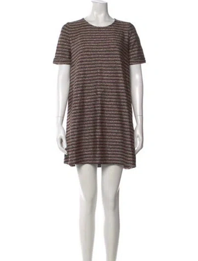 Pre-owned Sézane Striped Mini Dress In Pink