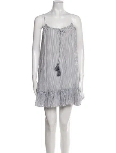 Pre-owned Sézane Striped Mini Dress In White