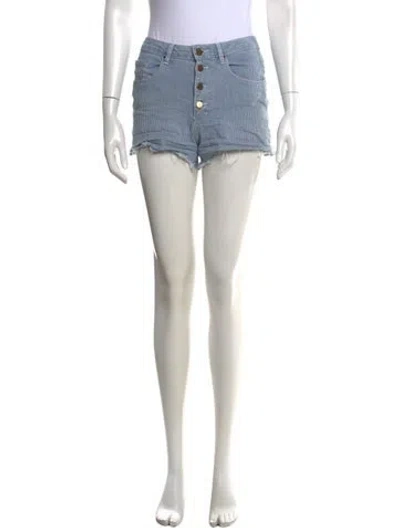 Pre-owned Sézane Striped Mini Shorts In Blue