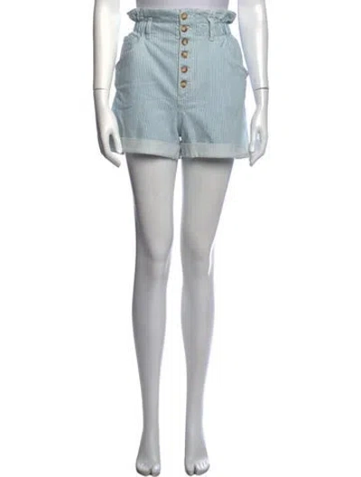 Pre-owned Sézane Striped Mini Shorts In Blue
