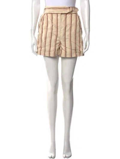 Pre-owned Sézane Striped Mini Shorts In Neutral