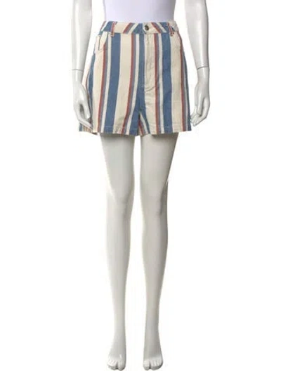 Pre-owned Sézane Striped Mini Shorts In Neutral