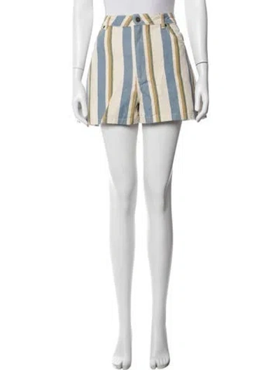 Pre-owned Sézane Striped Mini Shorts In Neutrals