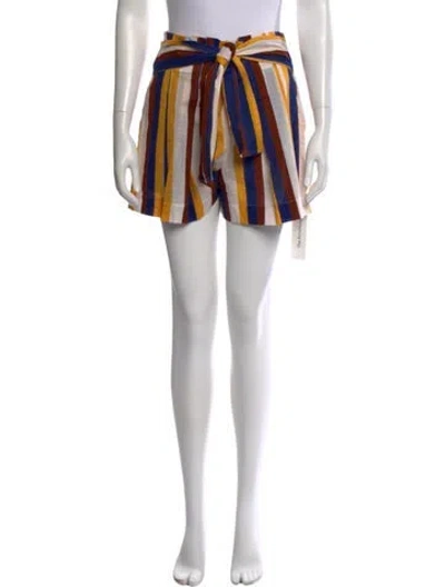 Pre-owned Sézane Striped Mini Shorts In Red
