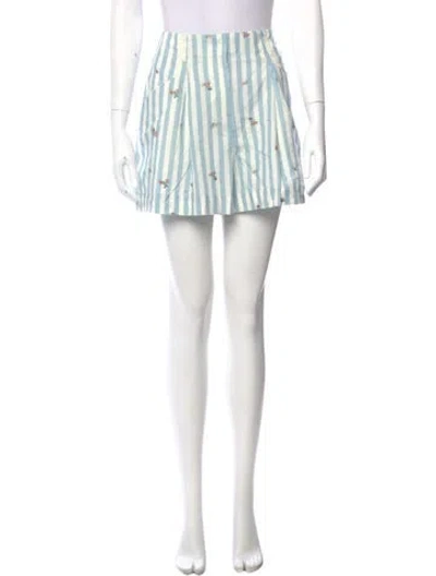 Pre-owned Sézane Striped Mini Shorts In White