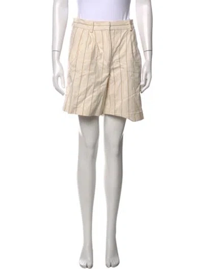 Pre-owned Sézane Striped Mini Shorts In Yellow