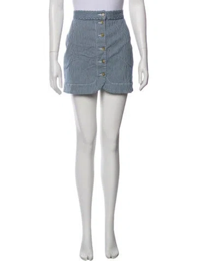 Pre-owned Sézane Striped Mini Skirt In Blue
