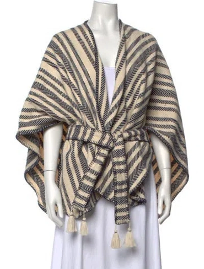 Pre-owned Sézane Striped Open Front Sweater In Neutrals