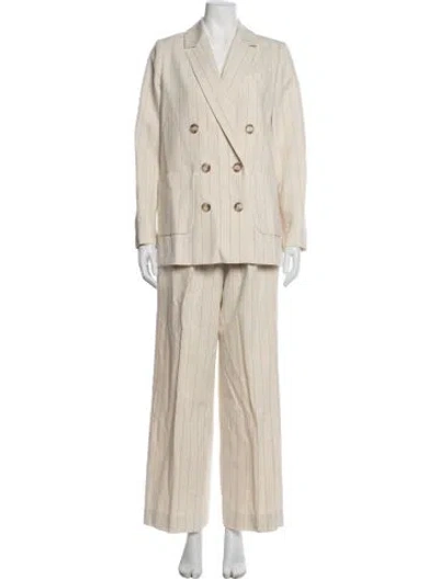 Pre-owned Sézane Striped Pantsuit In Neutrals