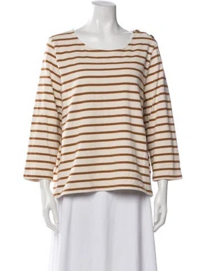 Pre-owned Sézane Striped Scoop Neck Sweater In Neutral