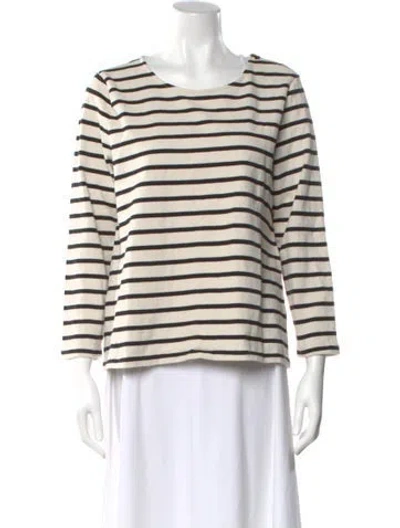 Pre-owned Sézane Striped Scoop Neck Sweater In Neutral