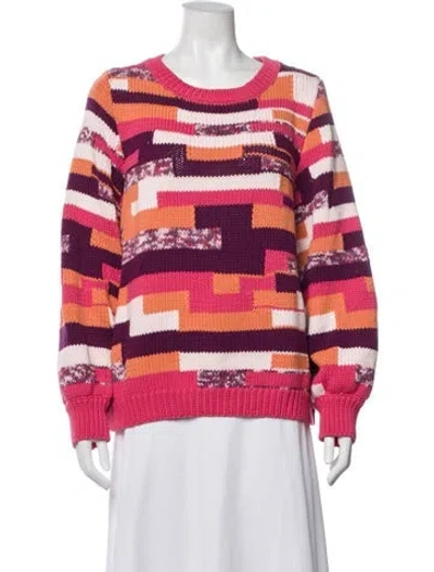 Pre-owned Sézane Striped Scoop Neck Sweater In Pink
