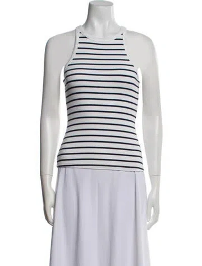 Pre-owned Sézane Striped Square Neckline Top In White