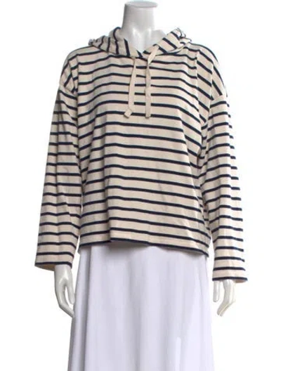 Pre-owned Sézane Striped V-neck Sweater In Blue