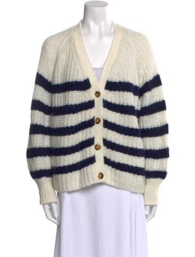 Pre-owned Sézane Striped V-neck Sweater In Multi