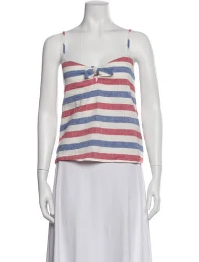Pre-owned Sézane Striped V-neck Top In Multi