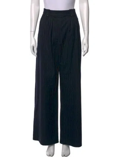 Pre-owned Sézane Striped Wide Leg Pants In Black