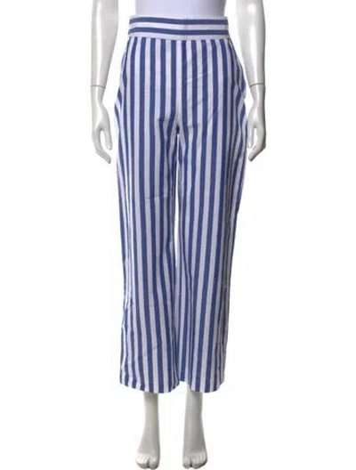 Pre-owned Sézane Striped Wide Leg Pants In Blue/white