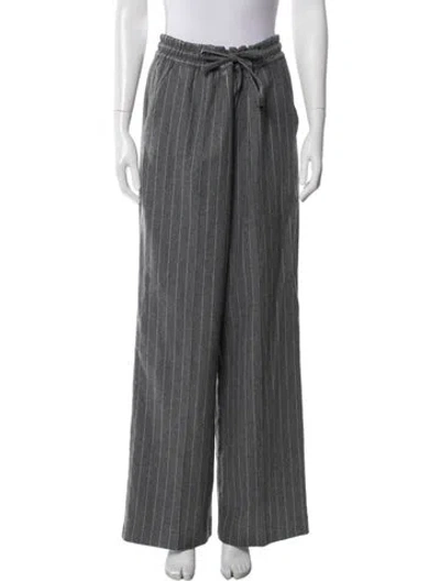 Pre-owned Sézane Striped Wide Leg Pants In Gray