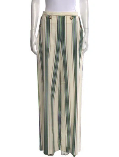 Pre-owned Sézane Striped Wide Leg Pants In Neutral