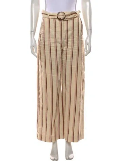 Pre-owned Sézane Striped Wide Leg Pants In Neutrals