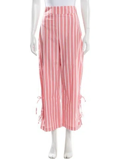 Pre-owned Sézane Striped Wide Leg Pants In Pink
