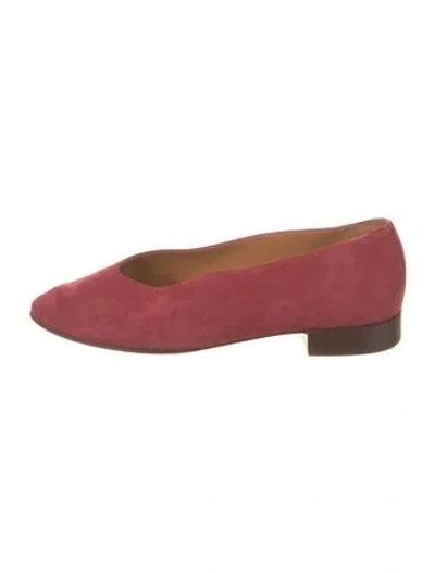Pre-owned Sézane Suede Ballet Flats In Red