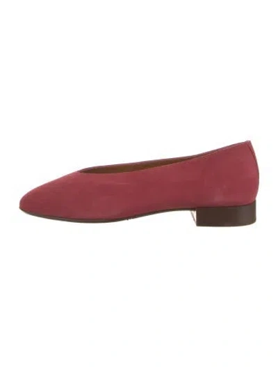 Pre-owned Sézane Suede Ballet Flats In Red