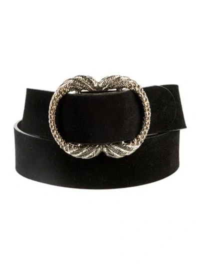 Pre-owned Sézane Suede Belt In Black