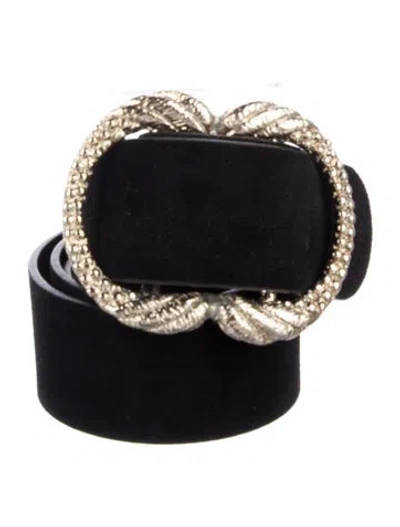 Pre-owned Sézane Suede Belt In Black