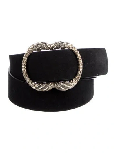 Pre-owned Sézane Suede Belt In Black