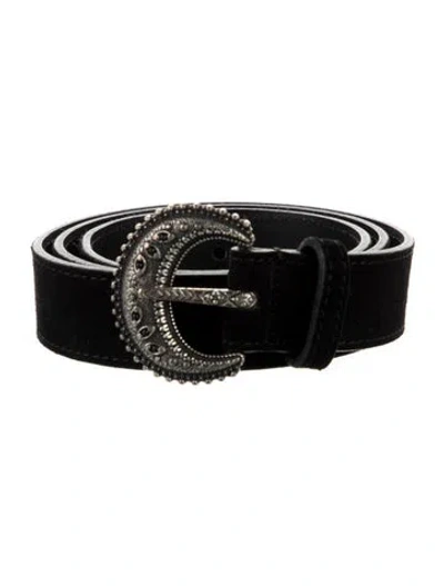 Pre-owned Sézane Suede Belt In Black