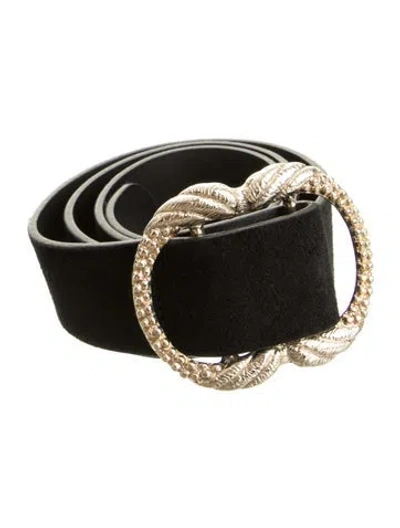 Pre-owned Sézane Suede Belt In Black