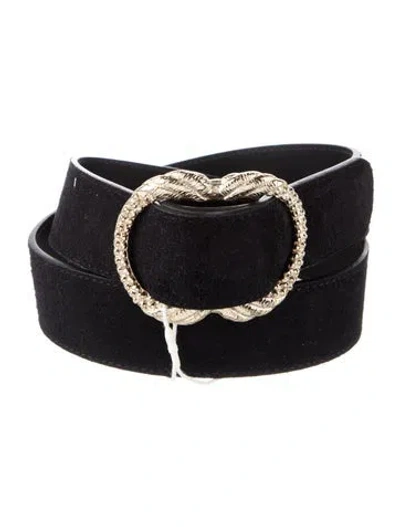 Pre-owned Sézane Suede Belt In Black