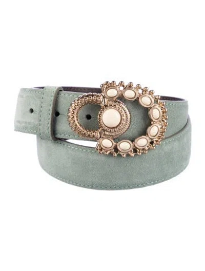 Pre-owned Sézane Suede Belt In Green