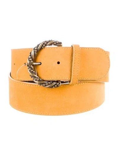 Pre-owned Sézane Suede Belt In Yellow
