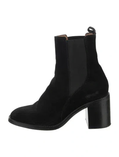 Pre-owned Sézane Suede Chelsea Boots In Black
