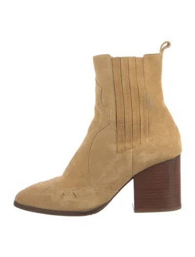 Pre-owned Sézane Suede Chelsea Boots In Neutral