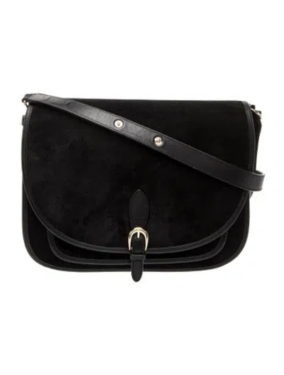 Pre-owned Sézane Suede Crossbody Bag In Black