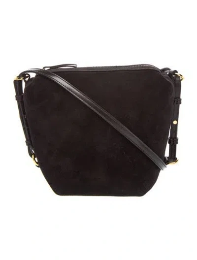 Pre-owned Sézane Suede Crossbody Bag In Black