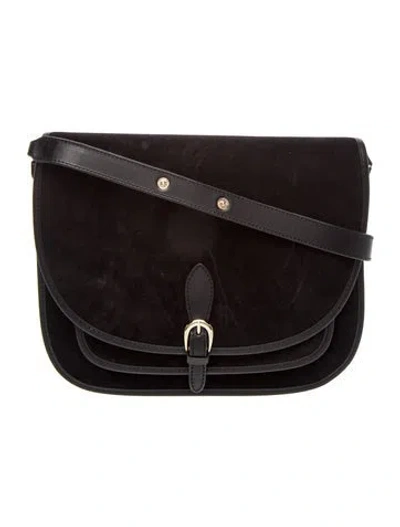 Pre-owned Sézane Suede Crossbody Bag In Black