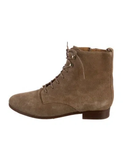 Pre-owned Sézane Suede Lace-up Boots In Neutrals