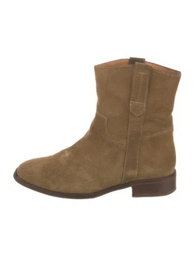 Pre-owned Sézane Suede Moto Boots In Brown