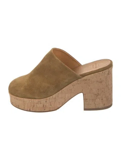 Pre-owned Sézane Suede Mules In Neutral