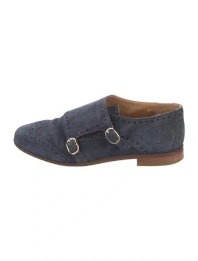 Pre-owned Sézane Suede Oxfords In Blue