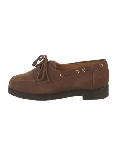 Pre-owned Sézane Suede Oxfords In Brown