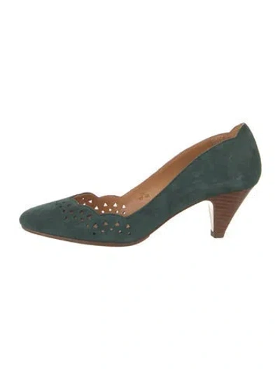 Pre-owned Sézane Suede Pumps In Green